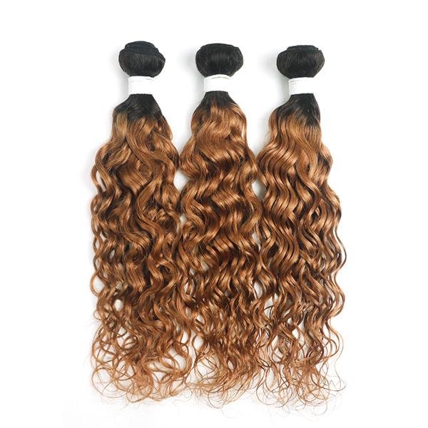 Curly 1B/30 hair Extension Remy Human Hair Bundles /3 Pieces