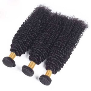 Curly Natural Black Hair Extension Remy Human Hair Bundles /3 Pieces