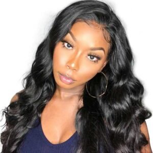 Natural Black 13x4x1 T-Part Lace Front Body Wave Remy Human Hair Wigs